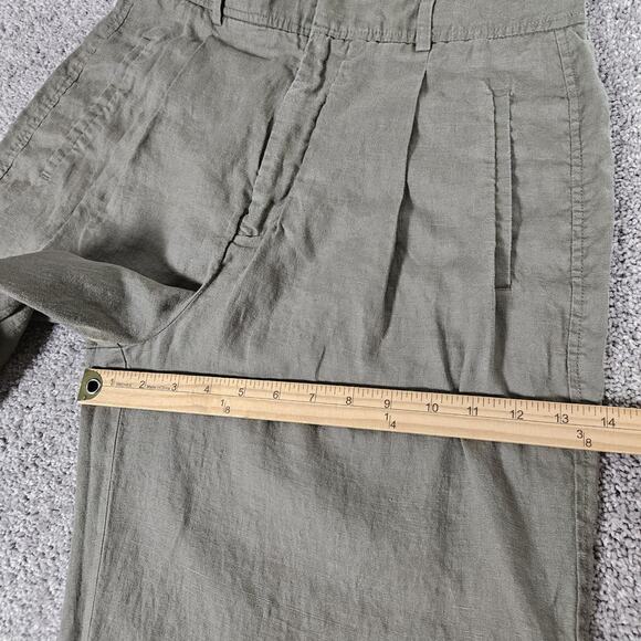 Everlane Pants Womens 10 Green Linen Way High Drape Pants Wide Leg Beach Summer - Picture 9 of 10